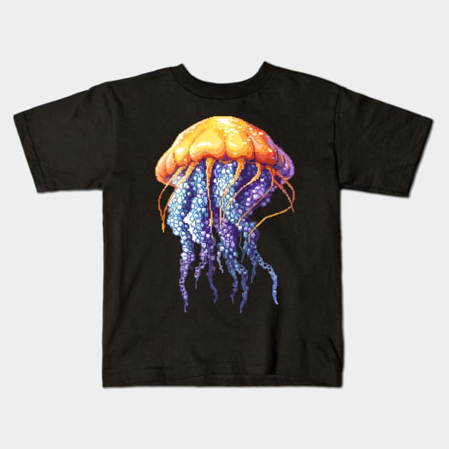 16-Bit Jellyfish Kids T-Shirt by Animal Sphere